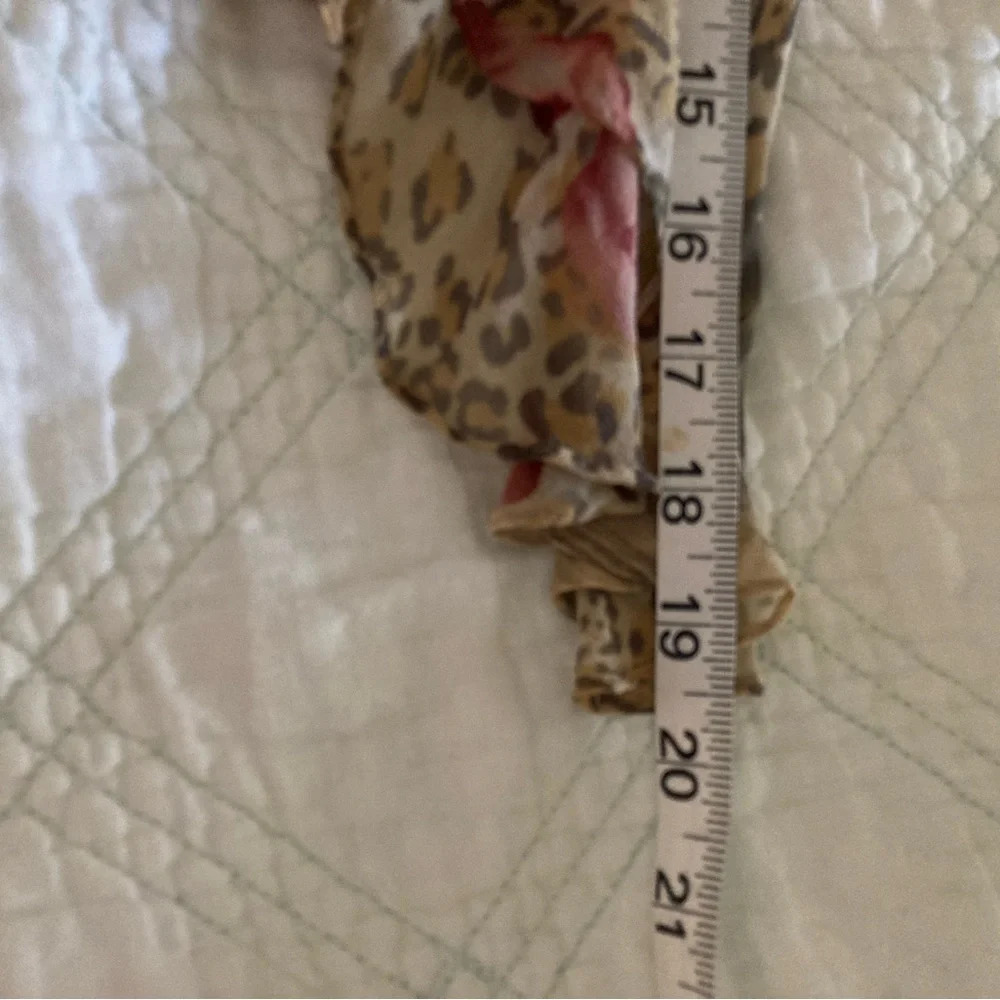 Worthington Pink Floral Leopard SILK Blouse XL - Picture 3 of 5